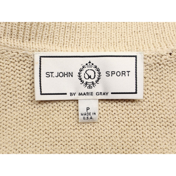 St. John Sheath Sleeveless Dress/Short Sleeve Jacket Knit Neutral Old Money 4P - Picture 15 of 16